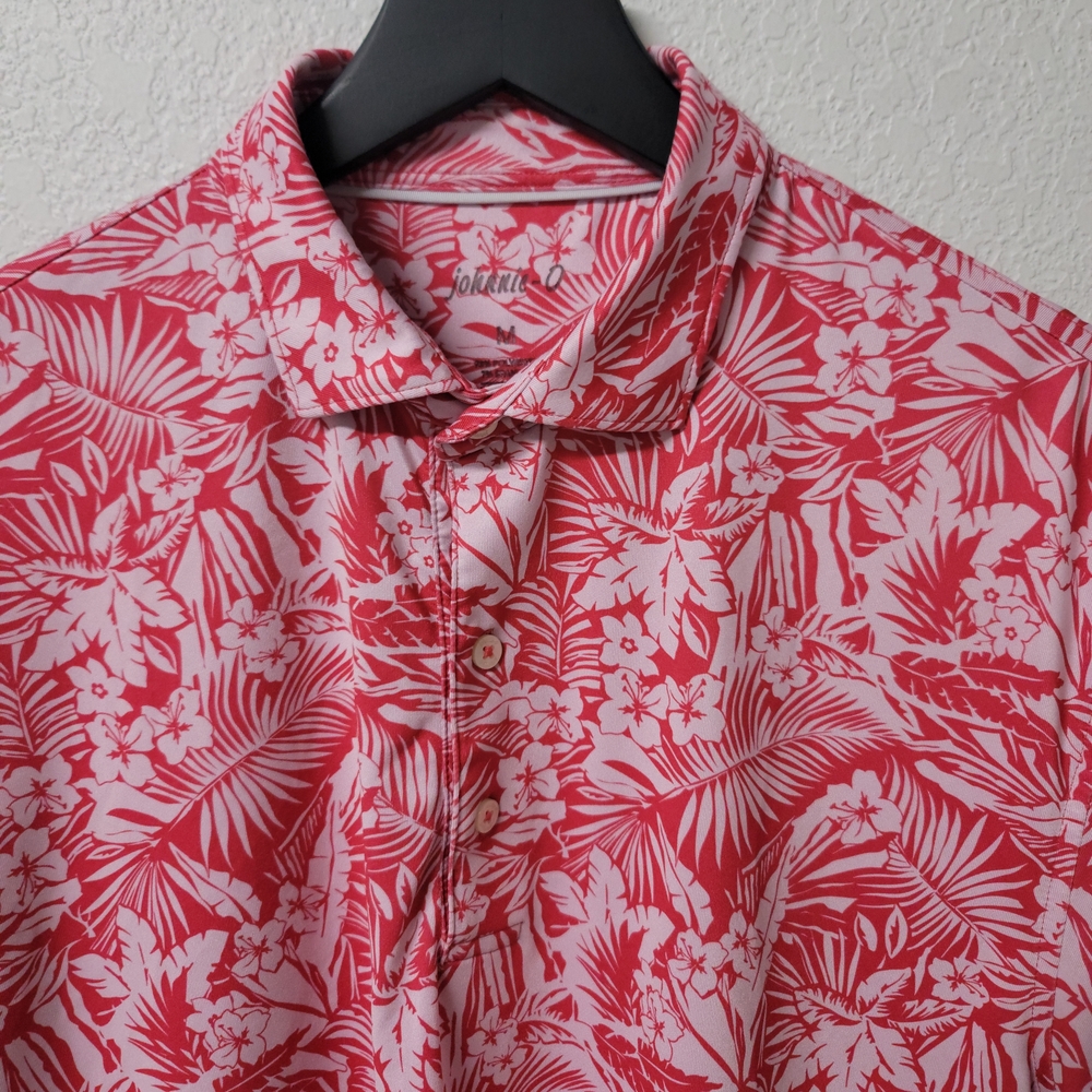 Johnnie-O Floral Tropical Pattern Performance Golf Polo Men's Medium